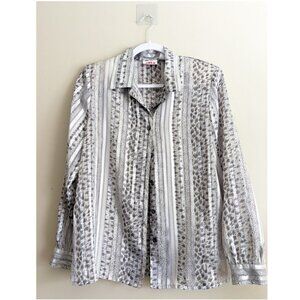 Vintage Alia Leopard Stripe Print Blouse